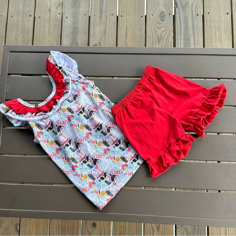 Smocked Polkadot Outfit Size 2T